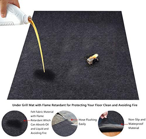 513uKDznWFL. AC  - Under the Grill Gear Flame Retardant Mats,Barbecue Grilling,Absorbing Oil Pads,Reusable Durable Washable Floor Mat Protect Decks ,Patios, Grease Splatter,Messes (Grill Mats:37.4inches x 40inches)
