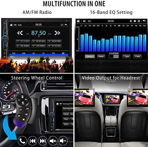 515+hhTYDPL. AC  - Car Stereo Carplay Android Auto: Double Din Car Radio 7 Inch HD Capacitive Touchscreen – Bluetooth Car Audio Receiver – LCD Display | Mirrorlink | Backup Camera | USB SD A/V Input | AM FM Radio