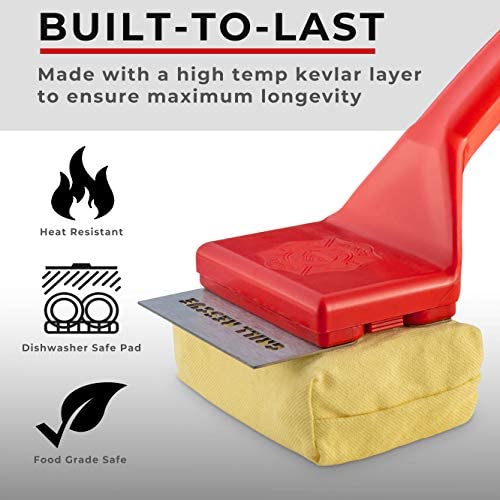51W5t3h A3L. AC  - Grill Rescue BBQ Replaceable Scraper Cleaning Head, Bristle Free - Durable and Unique Scraper Tools for Cast Iron or Stainless-Steel Grates, Barbecue Cleaner (Grill Brush with Scraper)