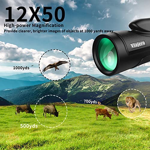 51fbEuSCKdL. AC  - 12x50 Monocular Telescope for Adults Kids with Smartphone Holder & Tripod, BAK4 Prism FMC Lens Waterproof Handheld Monoculars for Hunting Bird Watching Camping Hiking Traveling