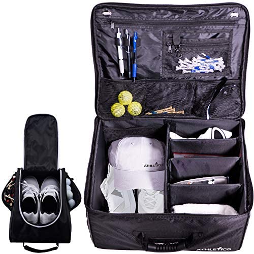 51j7OGHGZCL. AC  - Athletico Golf Trunk Organizer + Shoe Bag (Black)