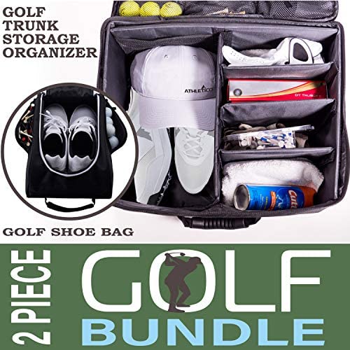 51mLg2TJHWL. AC  - Athletico Golf Trunk Organizer + Shoe Bag (Black)