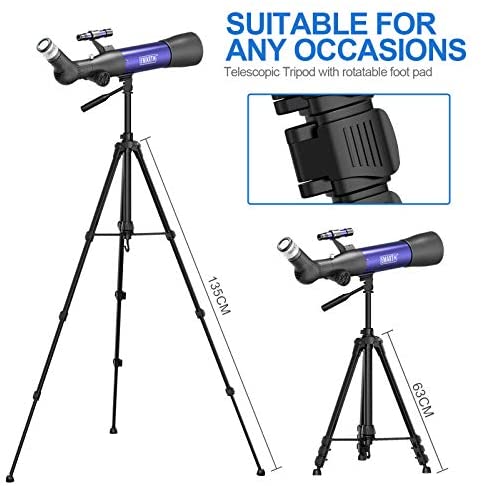 51vtUig3HDL. AC  - Emarth Interstellar Telescope 70mm Aperture 500mm AZ Mount Astronomical Refractor Telesocpe for Beginners Adults, Scope with Tripod, Phone Adapter, Star Finder, Kids Gift, Blue