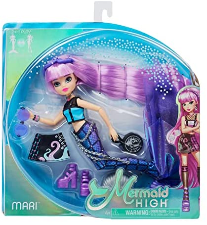 51zH CR59OL. AC  - Mermaid High, Mari Deluxe Mermaid Doll & Accessories with Removable Tail, Doll Clothes and Fashion Accessories, Kids Toys for Girls Ages 4 and up