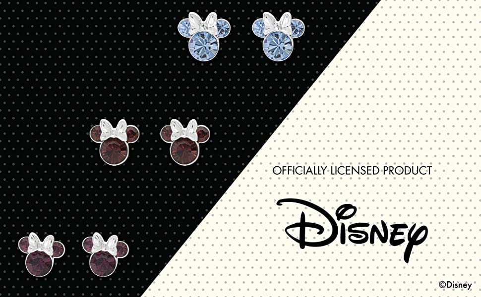 597718fd bbbe 4f43 833c 07ce46441b0a.  CR0,0,4042,2500 PT0 SX970 V1    - Disney Minnie Mouse Crystal Birthstone Stud Earrings, Silver Plated, Gold Plated