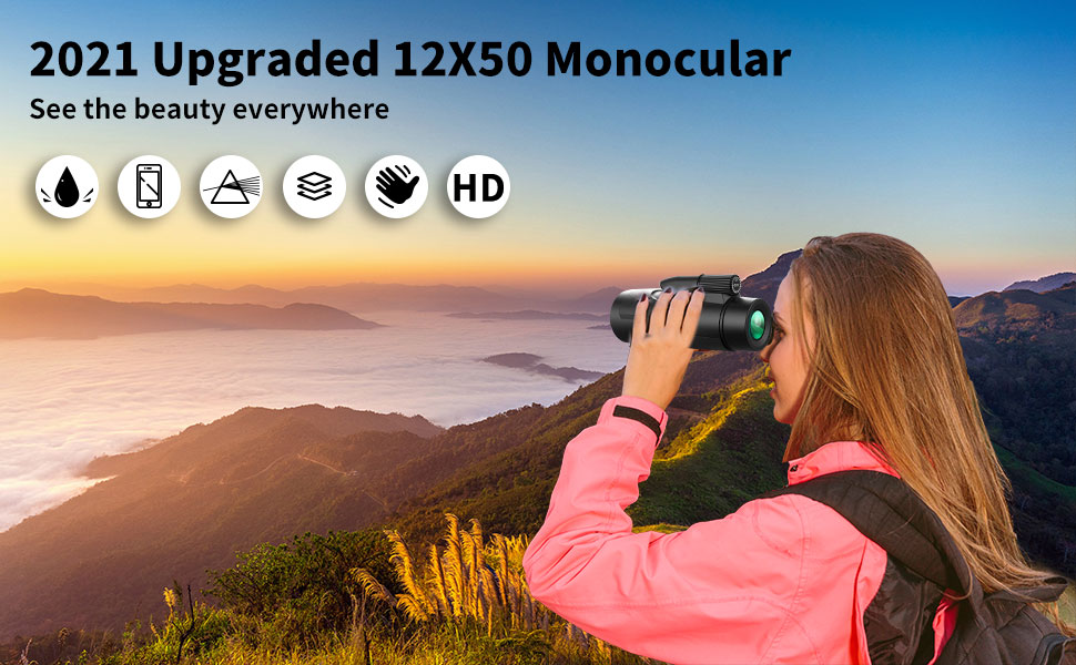 83fab914 687c 4238 b2ad d8c92d0b5a47.  CR0,0,970,600 PT0 SX970 V1    - 12x50 Monocular Telescope for Adults Kids with Smartphone Holder & Tripod, BAK4 Prism FMC Lens Waterproof Handheld Monoculars for Hunting Bird Watching Camping Hiking Traveling