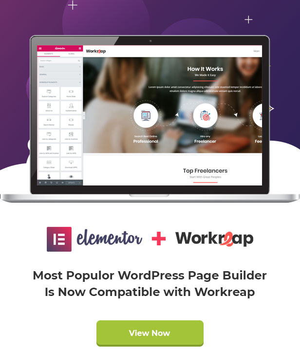 elementor - Workreap - Freelance Marketplace and Directory WordPress Theme