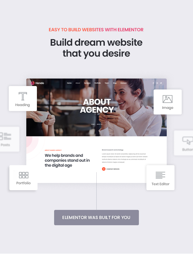 hando build dream website - Hando - Corporate & Portfolio Elementor Template Kit