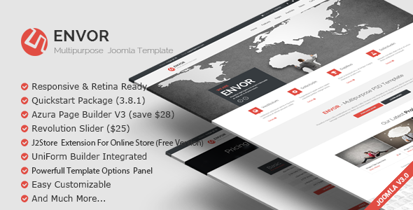template preview.  large preview - Envor — Fully Multipurpose Joomla Template