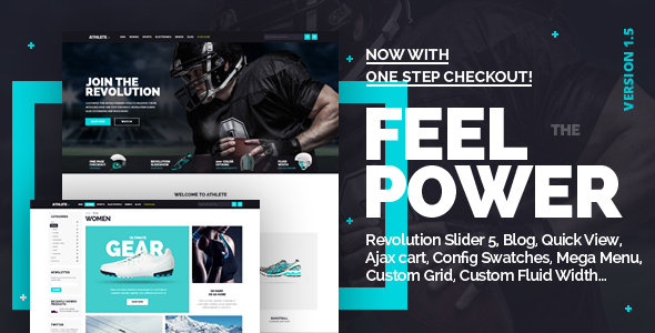 00 Preview.  large preview - Athlete - Fluid Responsive Magento Theme