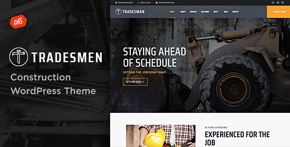 00 Preview Tradesmen.  large preview - Renovation - Construction Company Theme