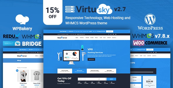 01 virtusky.  large preview - CloudServer | Responsive HTML5 Technology, Web Hosting and WHMCS Template