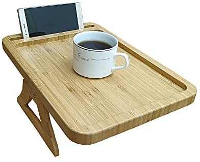 1651067012 41wKRREJcjL. AC  - BAMJIUHAO Bamboo Side Table TV Trays Sofa Tables Clip On Tray Sofa Table for Couches. Couch Arm Tray Table, TV Table and Side Tables for Eating and Drink Table(Rectangle)