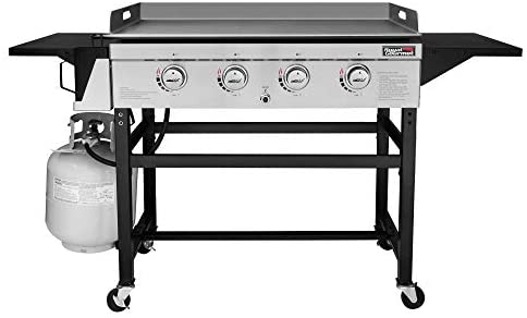 1651283362 415MSRZV9GL. AC  - Royal Gourmet GB4001B 4-Burner Flat Top Gas Grill 52000-BTU Propane Fueled Professional Outdoor Griddle 36inch Backyard Cooking with Side Table, Black