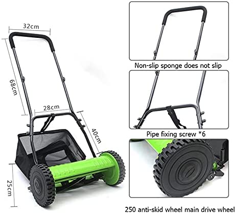 41+eKGdRTcS. AC  - LHMYGHFDP Manual Hand Push Lawnmower Lawn Mowing Agricultural Small Home Lawn Mower 15 cm Cutting Width Send Grass Bag