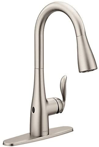 412mH6rjmVL. AC  - Moen 7594EWSRS Arbor Motionsense Wave Sensor Touchless One-Handle Pulldown Kitchen Faucet Featuring Power Clean , Spot Resist Stainless