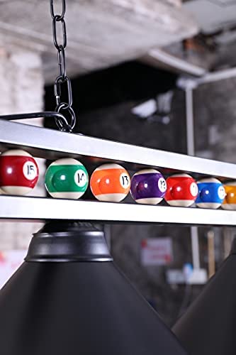 413OiVMICqL. AC  - Wellmet Billiard Light for Pool Table,59” Pool Table Lighting for 7' 8' 9' Table, Hanging Over Pool Table Light with Matte Metal Shades and Billiard Ball Decor,Perfect for Game Room,Kitchen Island
