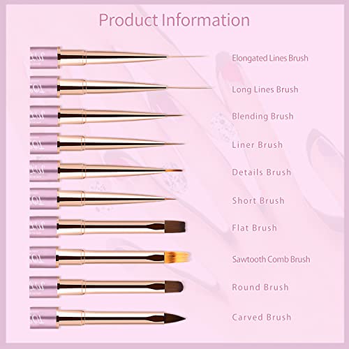 417D+q1ZoHL - Nail Art Brushes, WLOT Nail Art Tools Double Ended Nail Art Design Pen, Builder Gel Brush, Striping Nail Art Brushes for Long Lines, 3D Nail Drawing Pen for Salon at Home DIY Manicure (Purple, 5PC)