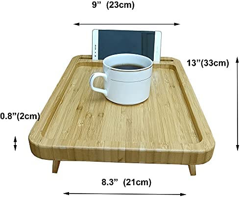 41NjWUKjTlL. AC  - BAMJIUHAO Bamboo Side Table TV Trays Sofa Tables Clip On Tray Sofa Table for Couches. Couch Arm Tray Table, TV Table and Side Tables for Eating and Drink Table(Rectangle)