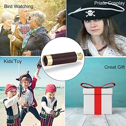 519a1Z0cPIL. AC  - Telescope Brass Spyglass Pirate Monocular, Waterproof Pocket Mini Telescope Monocular, 25x30 Zoomable Collapsible Vintage Monocular for Navigation Voyage View Watching Games Travel Hiking Hunting