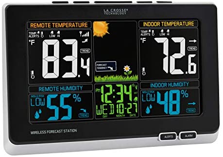 51UtX2+n3jL. AC  - La Crosse Technology 308-1414MB-INT Wireless Color Weather Station with Mold Indicator, Black