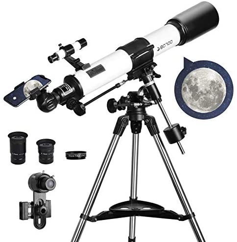 51XvjKTUdNL. AC  - SOLOMARK Telescope, 80EQ Refractor Professional Telescope -700mm Focal Length Telescopes for Adults Astronomy, with 1.5X Barlow Lens Adapter for Photography and 13 Percent Transmission Moon Filter