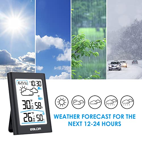 51eC+1wmQyL - BALDR Wireless Indoor Outdoor Thermometer Digital Hygrometer with Weather Forecast and Large LCD (Black)