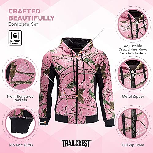 51yRarkx8WL. AC  - TrailCrest Women’s Full Zip Up Hoodie Sweatshirt Casual Fashion Sweater Hooded Jacket
