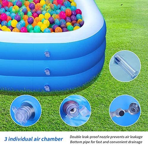 61Dp9XpQ2WL. AC  - Inflatable Swimming Pool, 120 x 72 x 22 inches Family Full-Sized Lounge Pool, Rectangular Blow Up Pool for, Kiddie, Toddlers, Adults