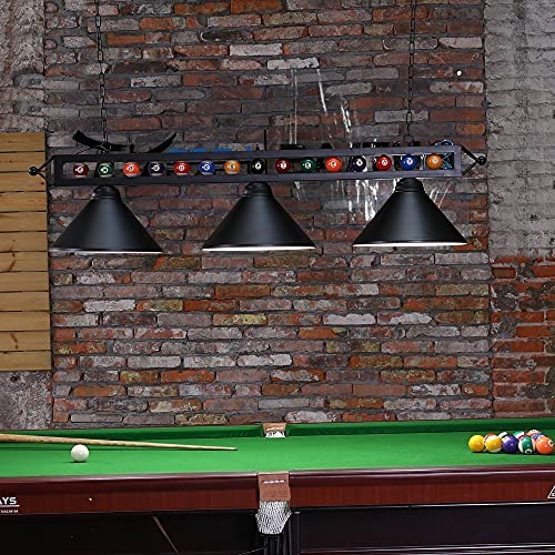 61R9vzRFR1L. AC  - Wellmet Billiard Light for Pool Table,59” Pool Table Lighting for 7' 8' 9' Table, Hanging Over Pool Table Light with Matte Metal Shades and Billiard Ball Decor,Perfect for Game Room,Kitchen Island