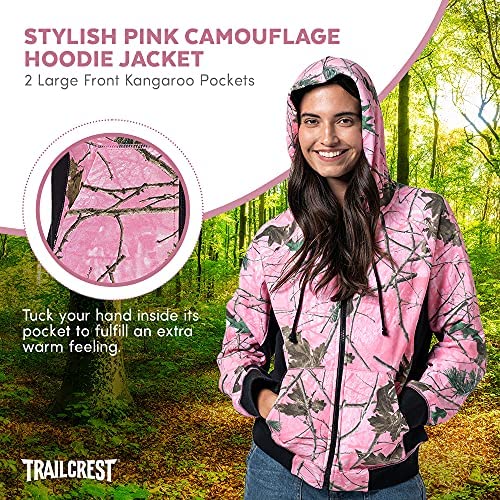 61iKJmDTcuL. AC  - TrailCrest Women’s Full Zip Up Hoodie Sweatshirt Casual Fashion Sweater Hooded Jacket