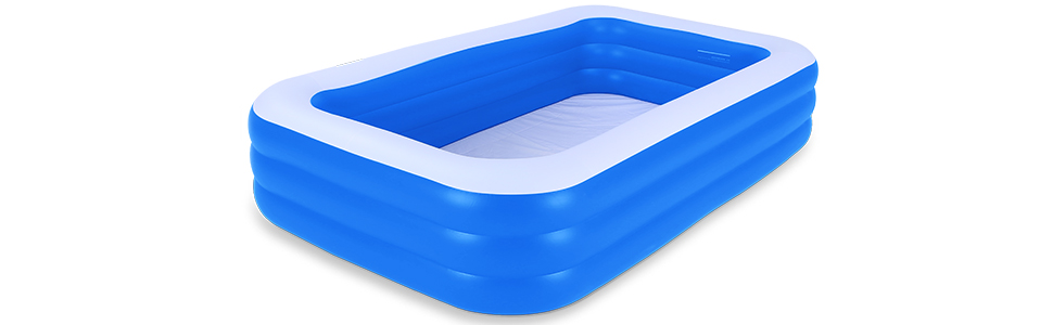 963561fa f996 4431 8134 68f9c88ff44c.  CR0,0,970,300 PT0 SX970 V1    - Inflatable Swimming Pool, 120 x 72 x 22 inches Family Full-Sized Lounge Pool, Rectangular Blow Up Pool for, Kiddie, Toddlers, Adults