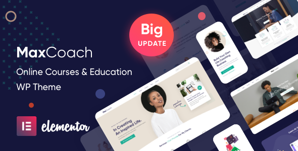 Preview maxcoach big update.  large preview - MaxCoach - Online Courses, Personal Coaching & Education WP Theme