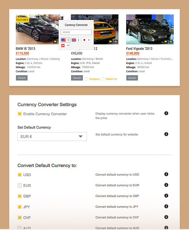 auto dealer currency converter - Car Dealer Automotive WordPress Theme – Responsive
