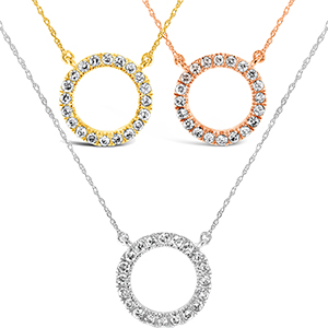 b1c92783 fc34 4b66 b7e5 d00cd09583f6.  CR0,0,300,300 PT0 SX300 V1    - Brilliant Expressions 10K White, Rose, or Yellow Gold 1/5 Cttw Conflict Free Diamond Circle Adjustable Pendant Necklace (I-J Color, I2-I3 Clarity), 16-18 inch