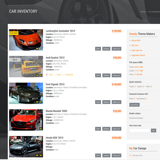 car listing sold and featured labels - Car Dealer Automotive WordPress Theme – Responsive