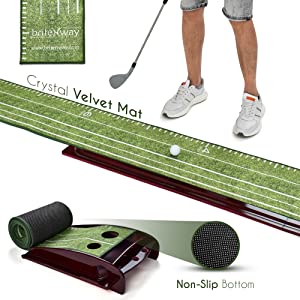 eff5b18d 4850 4535 b4fd 1f7d7eb059a1.  CR0,0,2000,2000 PT0 SX300 V1    - Golf Putting Green Mat for Indoor & Outdoor Practice Use – Mini Golf Course with Auto Ball Return and Included Baffle – Velvet Crystal Mat with Durable Solid Wood Base – for Golf Lovers & Enthusiasts