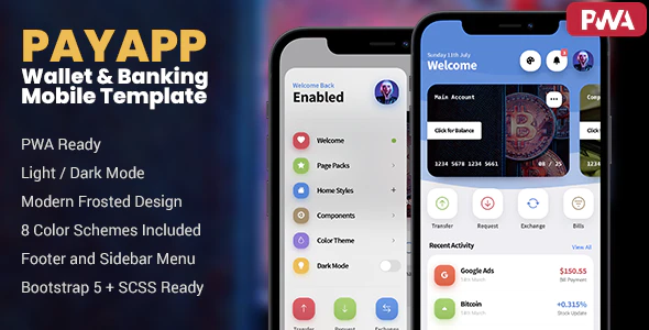 payapp.  large preview - PayApp - Wallet & Banking PWA Mobile Template