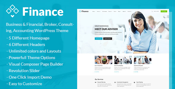 preview.  large preview - Finance - Business & Financial, Broker, Consulting, Accounting WordPress Theme