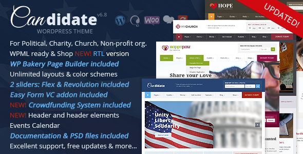 preview big.  large preview - Candidate - Political/Nonprofit/Church WordPress Theme