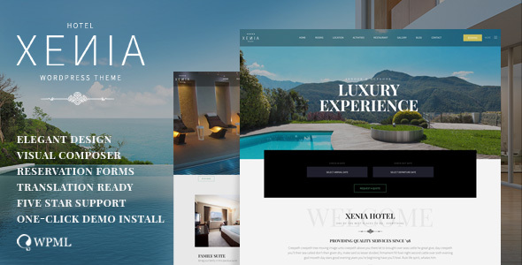 preview hotel xenia.  large preview - Hotel Xenia - Resort & Booking WordPress Theme
