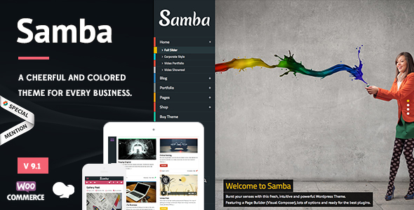 samba preview.  large preview - Samba - Colored WordPress Theme
