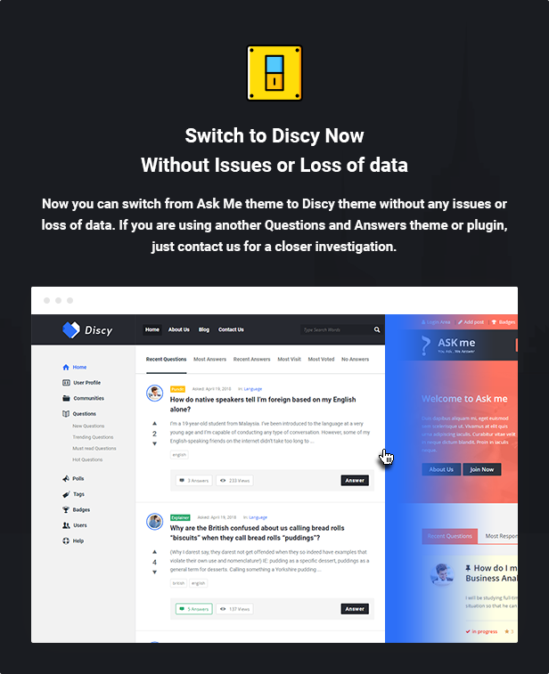 switcher - Discy - Social Questions and Answers WordPress Theme