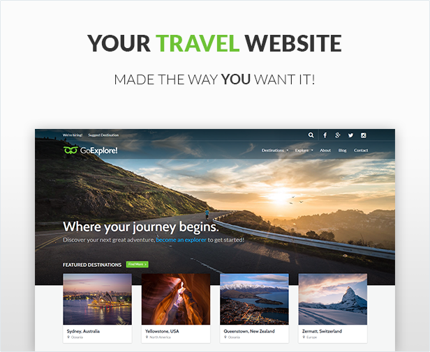 your travel website - Travel WordPress Theme - GoExplore!