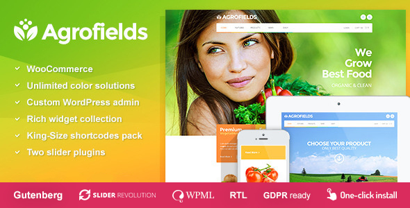 01 agrofields preview.  large preview - North Host - Web Hosting, Responsive HTML Template