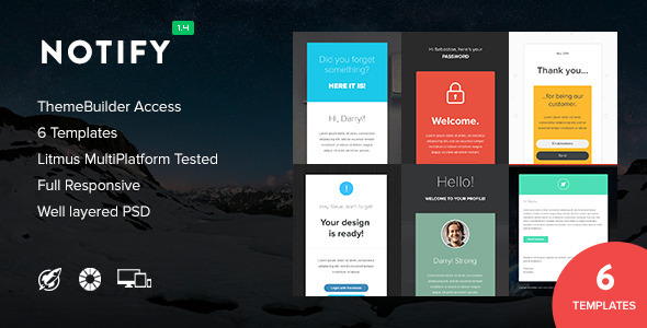 01 notify themedescr.  large preview - Notify - Notification Email + Themebuilder Access