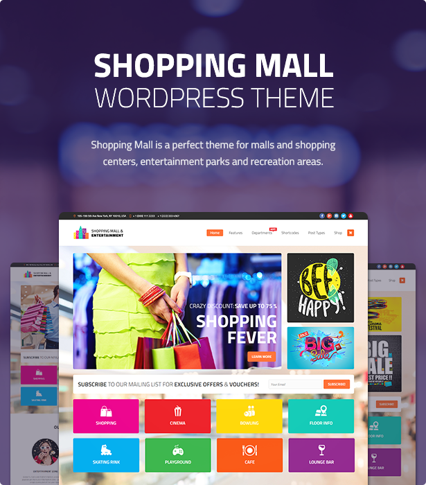 1 - Shopping Mall - Entertainment Center and Business WordPress Theme