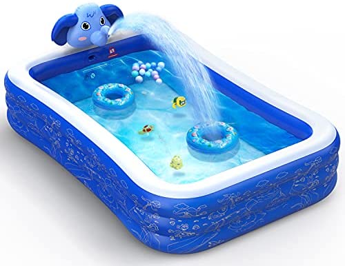 1651542912 51tEazPHNwS. AC  - Hamdol Inflatable Swimming Pool, Kiddie Pool with Sprinkler, 99" X 72" X 22" Full-Sized Family Blow up Pool for Kids Toddlers Adults, Lounge Above Ground Pool for Backyard Indoor Outdoor for Age 3+