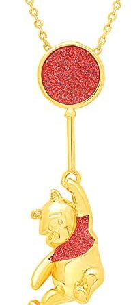 1651629460 31CbQJOwZmL. AC  195x445 - Disney Classics Winnie the Pooh Gold Plated Swinging Balloon Necklace, 18"