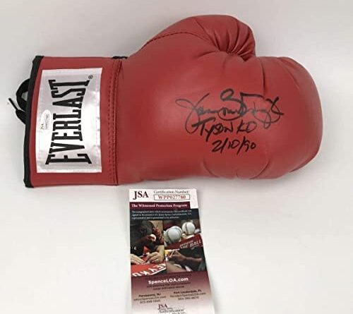 1653013820 41WesjJ3aAL. AC  500x445 - Autographed/Signed James Buster Douglas Tyson KO 2-10-90 Red Everlast Boxing Glove JSA COA